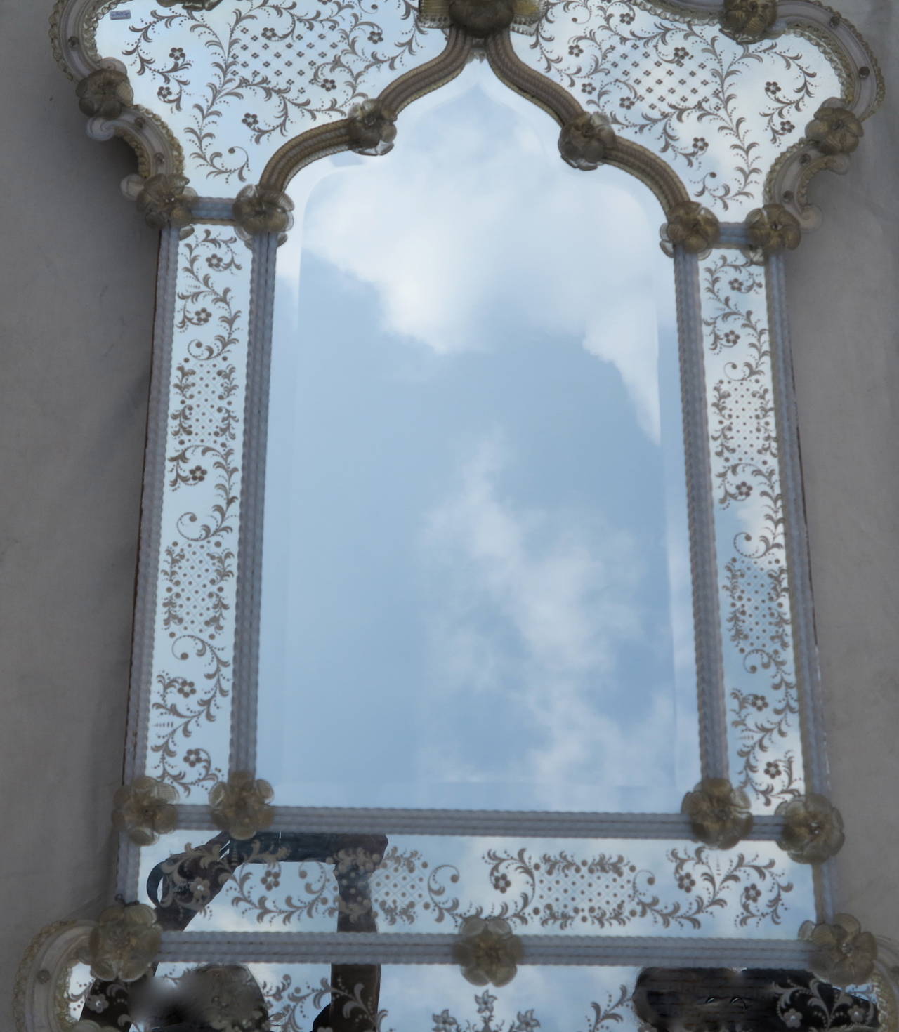 Beveled 1950 Romantic Mirror Murano, Invitation