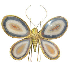 Duval Brasseur Wall Lamp Butterfly Wings with Blue Agate