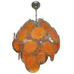 1970 Venini Bowl Chandelier in the Style of Vistosi 27 Disks 4