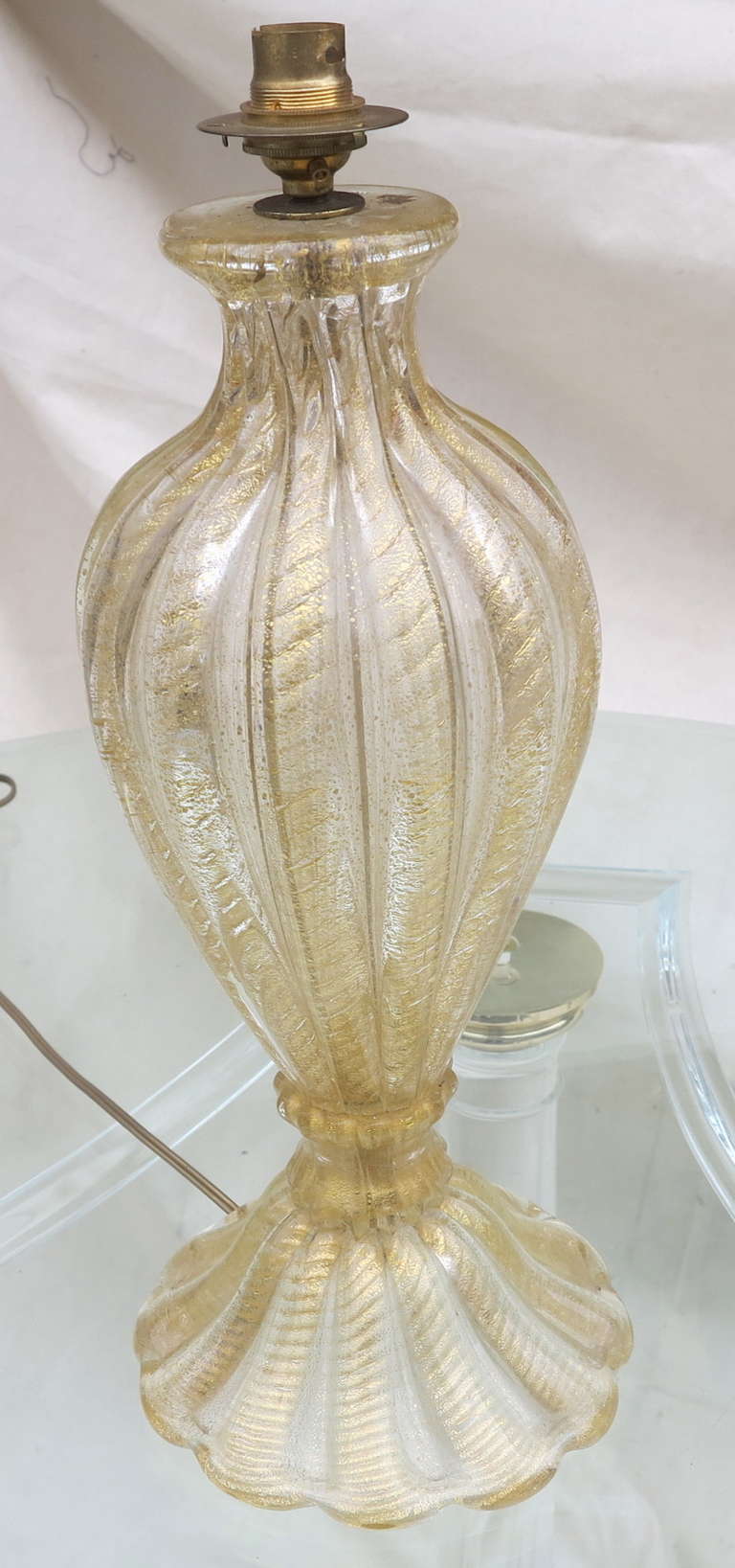 Mid-20th Century Murano Table Lamp Veronese Style