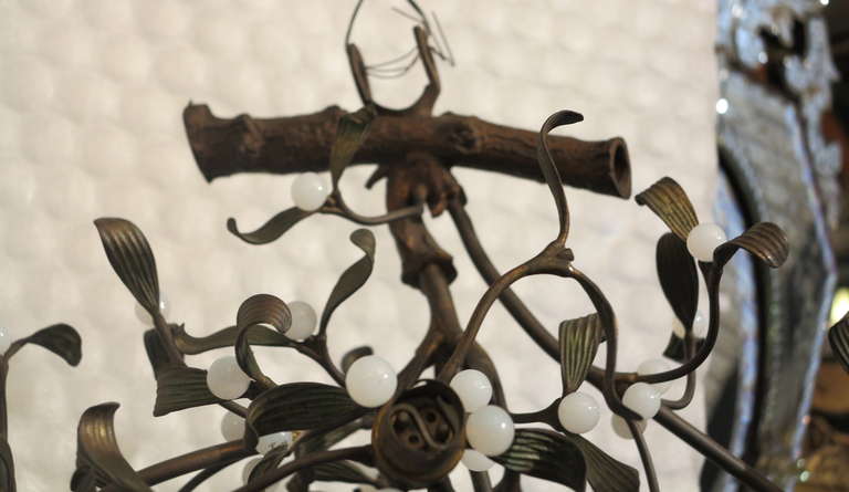 Mistelzweig-Kronleuchter aus Bronze 2