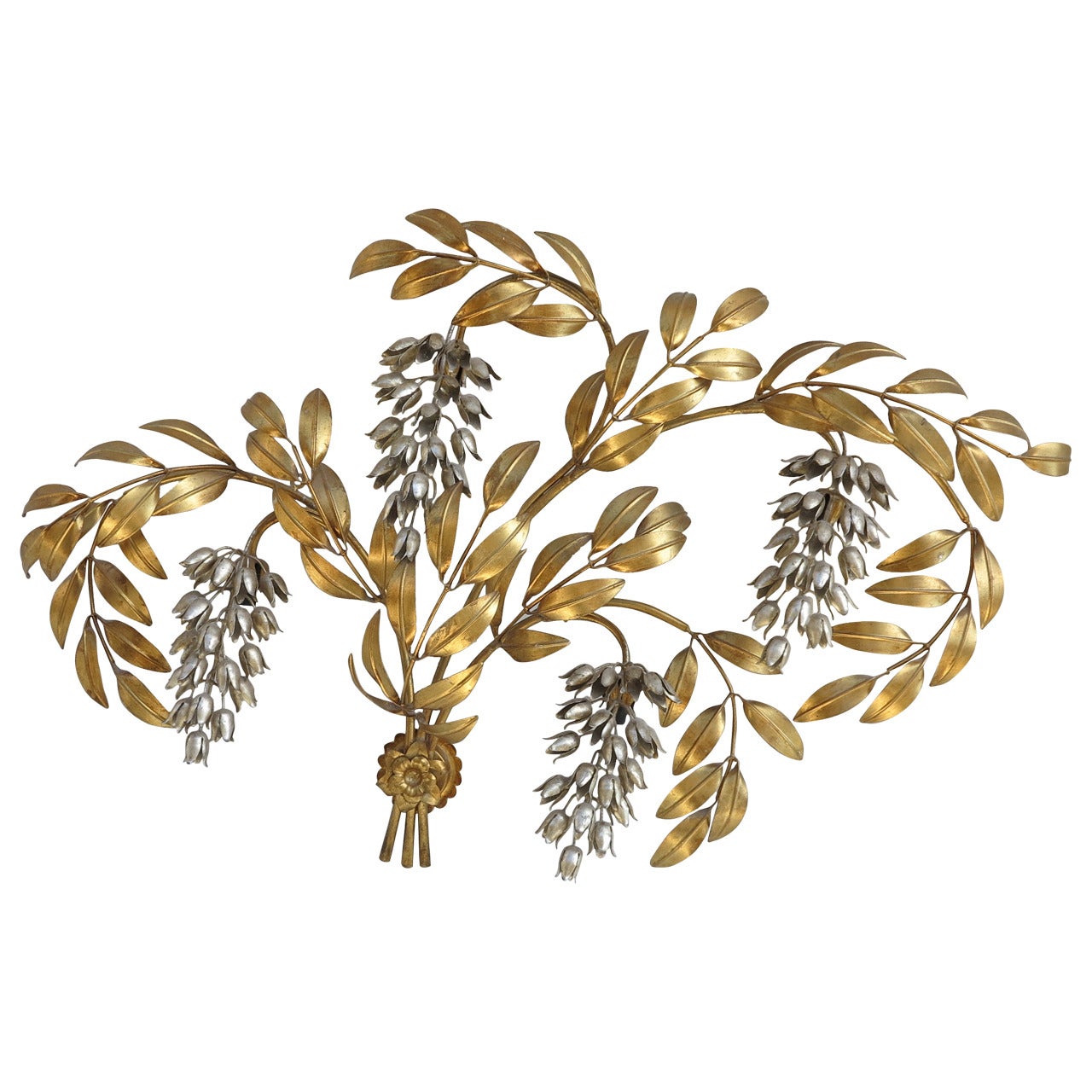 1970
 Wall Lamp Four Lights in Wisterias, Flower of Bottom Gilded