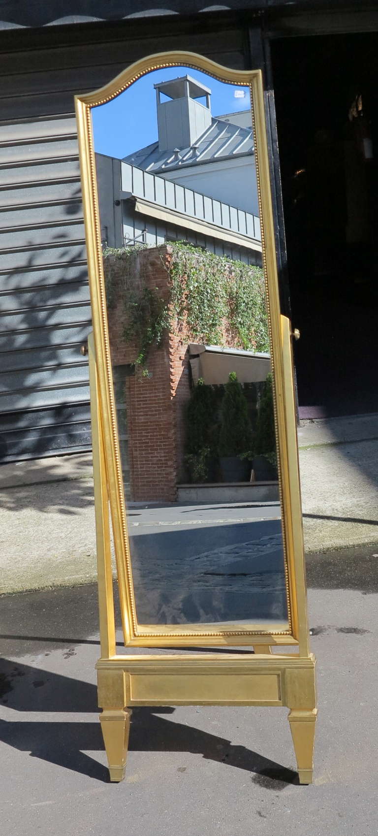 Swivel Foot Mirror Gilded with Gold Leaf