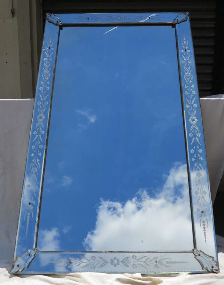 Mirror Venice Rectangle with Cabochons Leaves at 1stDibs