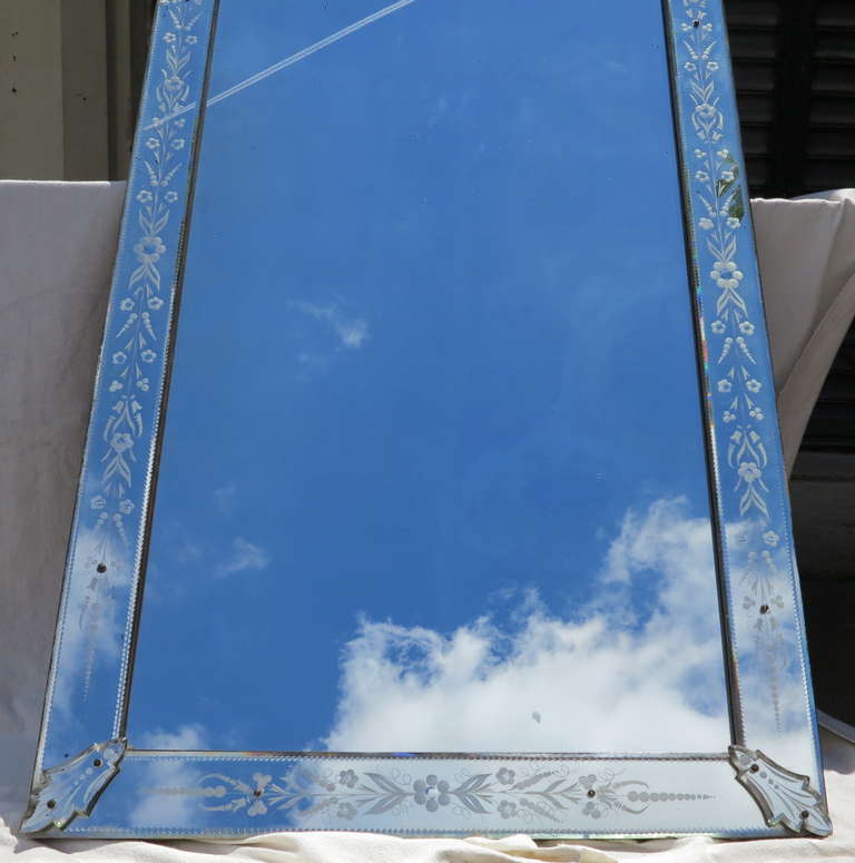 Mirror Venice Rectangle with Cabochons Leaves at 1stDibs