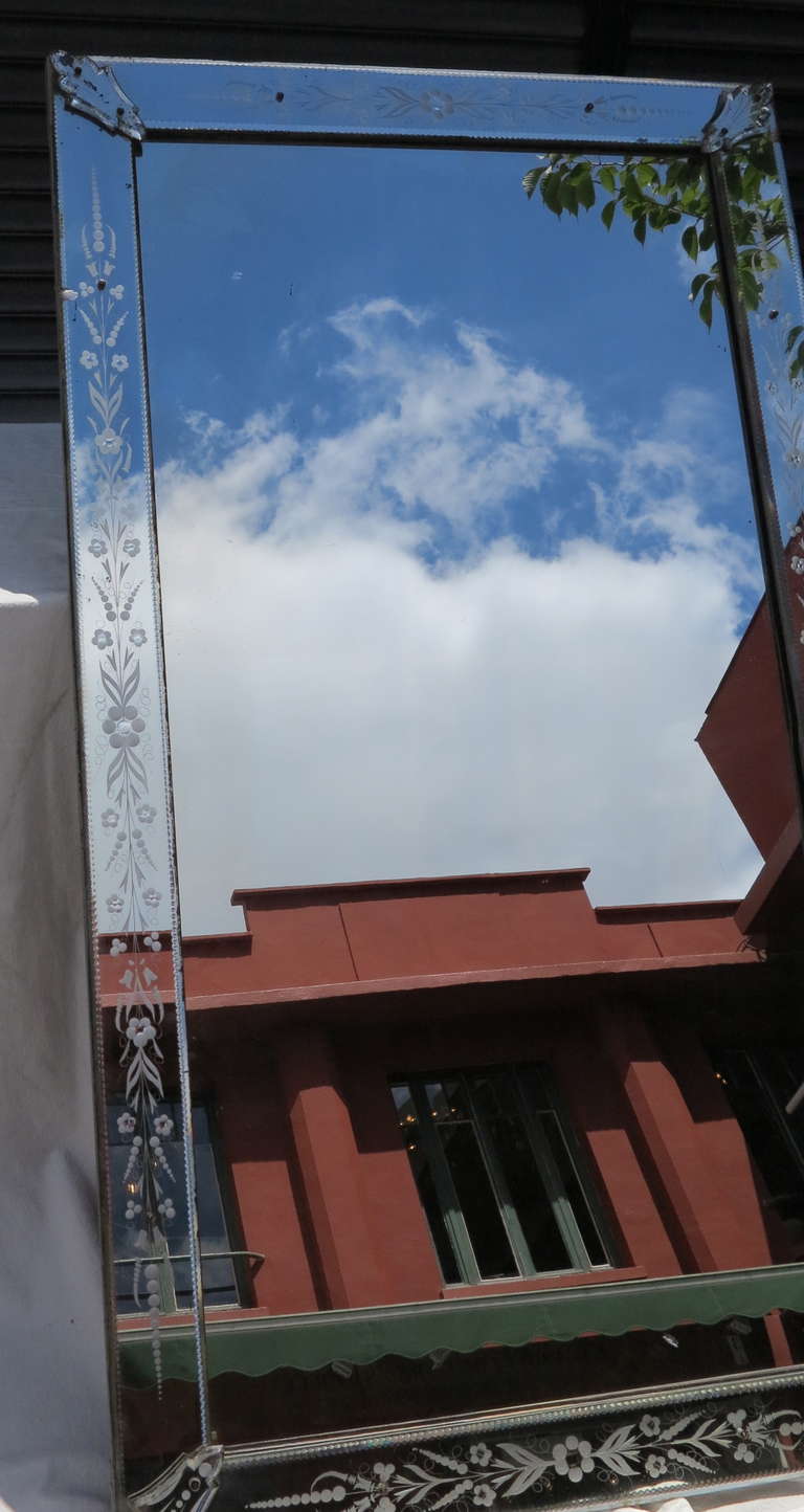 Mirror Venice Rectangle with Cabochons Leaves at 1stDibs