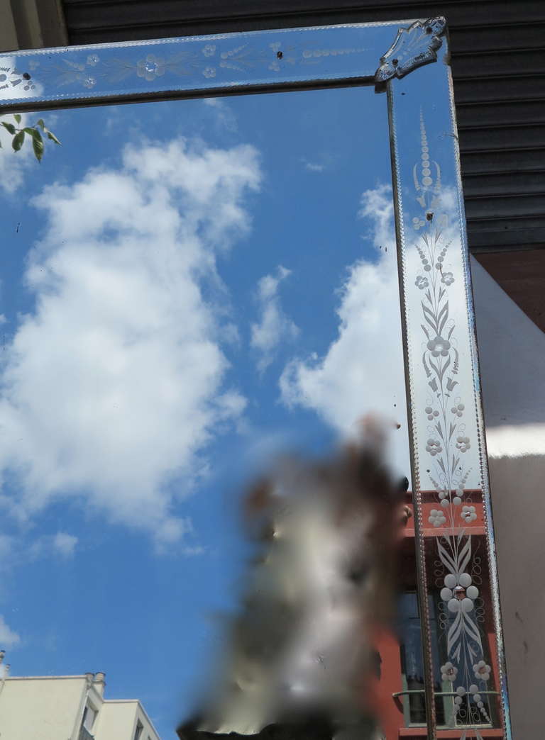 Mirror Venice Rectangle with Cabochons Leaves at 1stDibs