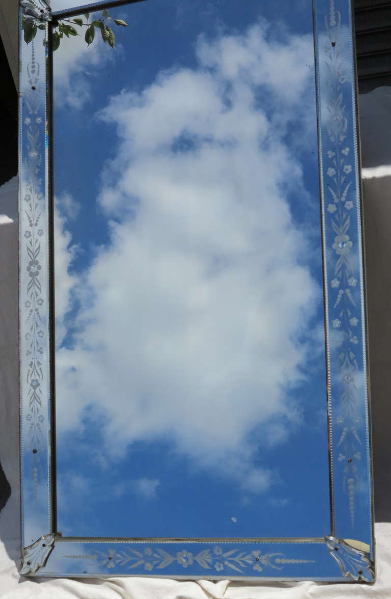 Mirror Venice Rectangle with Cabochons Leaves at 1stDibs