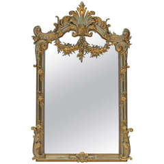19th Century Louis XV Style Mirror in Giltwood and Stucco