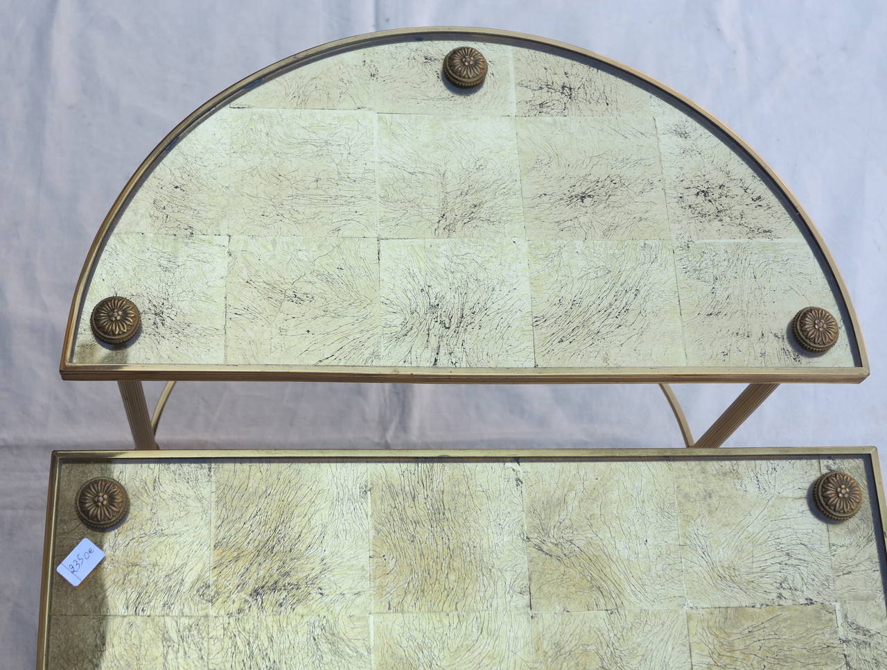 1950-1970 Tripartite Table Top Gilt with Sheet in the Style of Maison Bagués 2