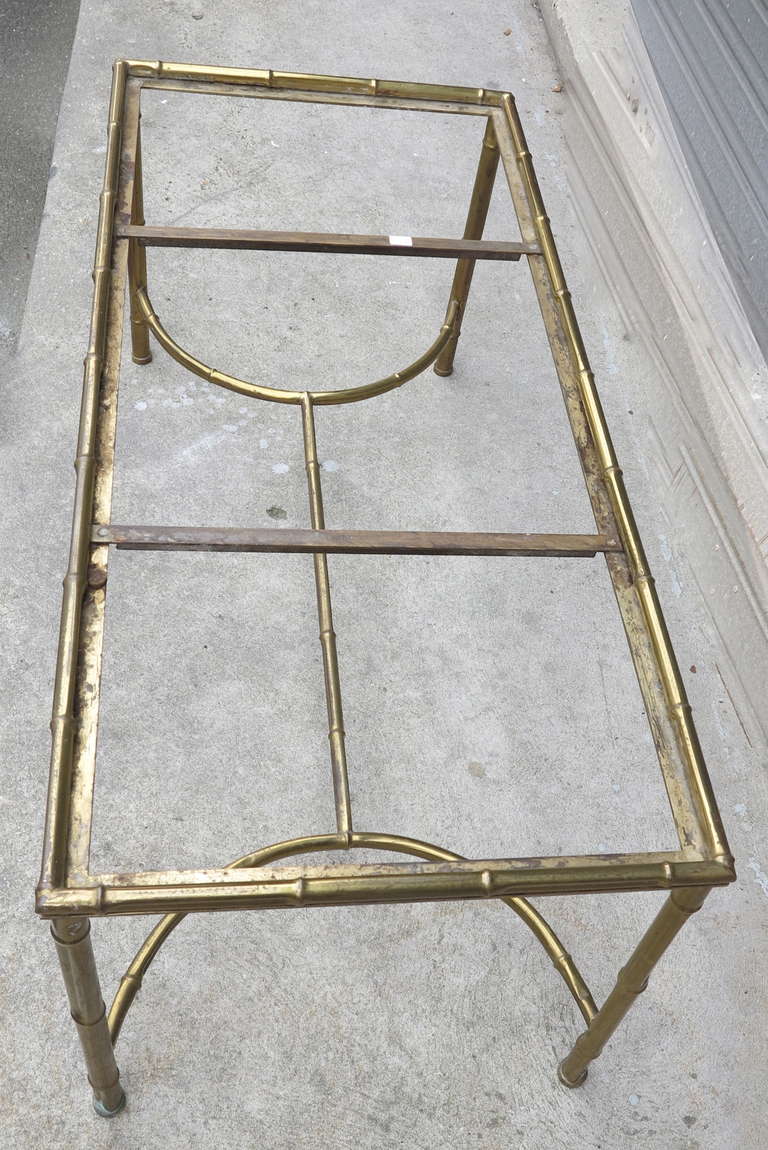 Coffee Table with Bronze Spacer Model Bamboo In Good Condition In Paris, FR