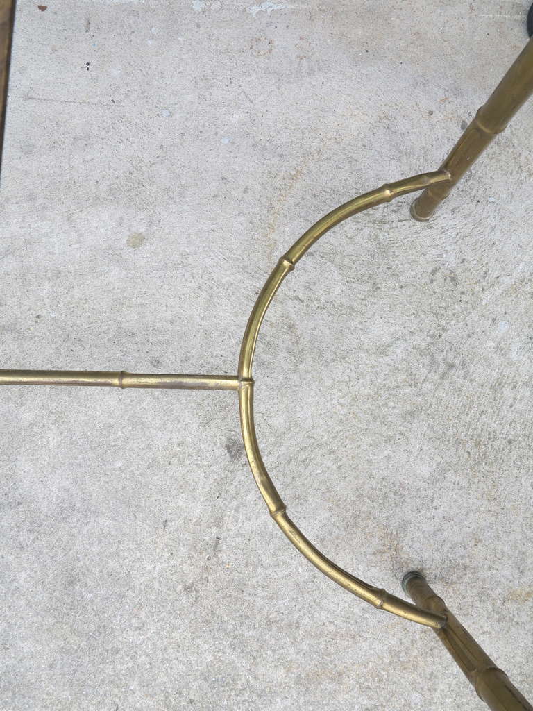 Mid-20th Century Coffee Table with Bronze Spacer Model Bamboo