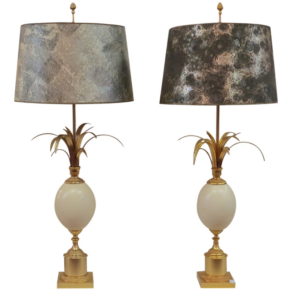 1970' Pair of Table Lamps In The Style Of  Maison Charles