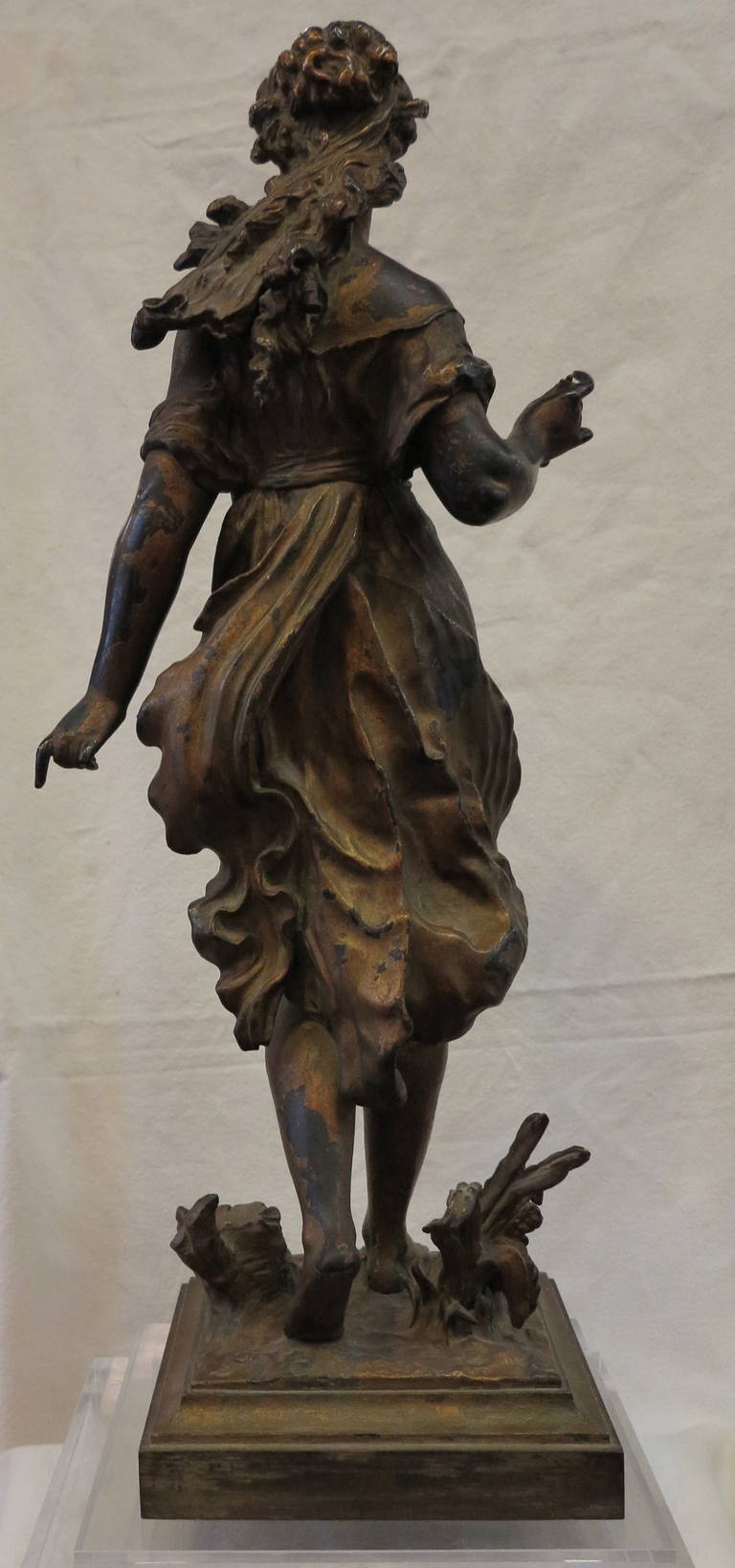 Napoleone III Statua di bronzo di donna del 1880 firmata Moreau in vendita