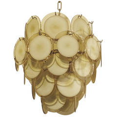 1970'  Venini bowl chandelier in the Style of Vistosi 36 pieces