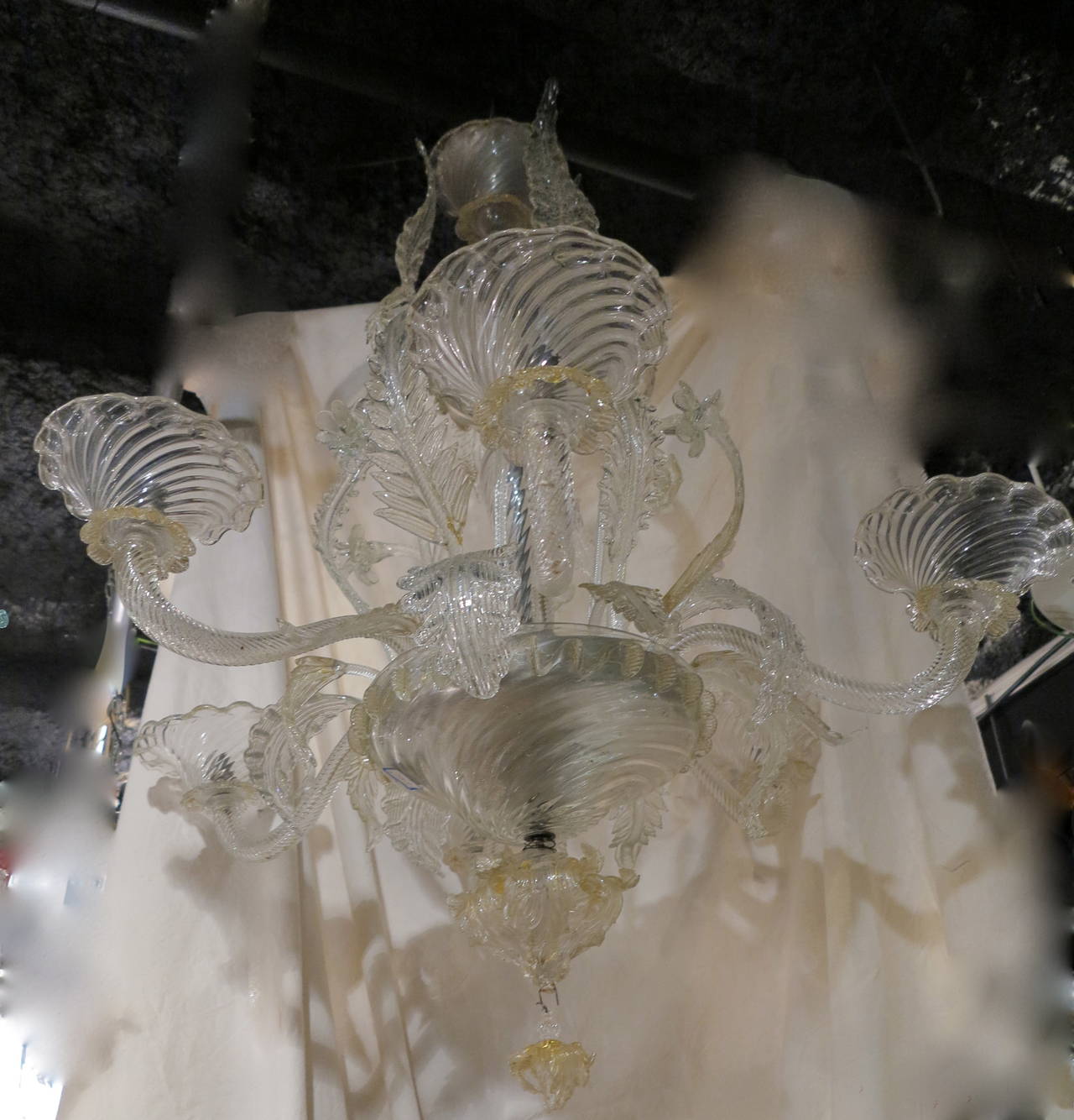 Chandelier Murano Crystal with Six Lights, 1950-1970 1