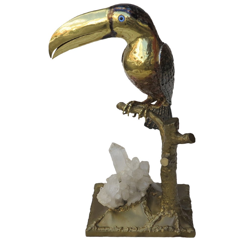 Toucan Lamp with Quartz by Duval Brasseur