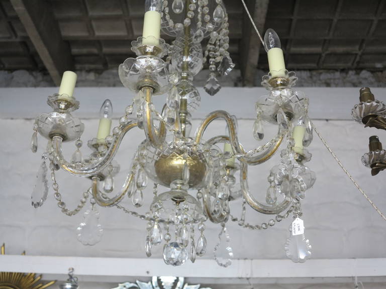 Mid-20th Century Six-Light Chandelier For Sale