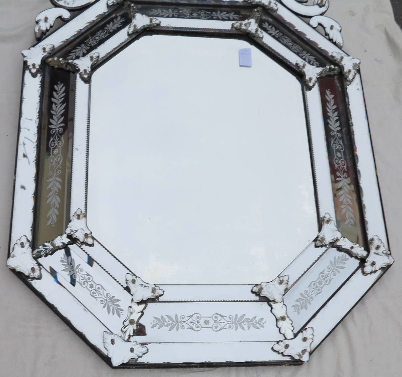 Italian Venice Mirror Silvering Mercury Octagonal with Front Wall