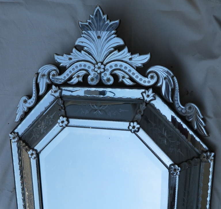 Achteckiger Spiegel im venezianischen Stil, 1880er Jahre (Napoleon III.) im Angebot
