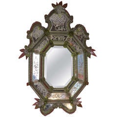 19th Century Green Murano Mirror 5