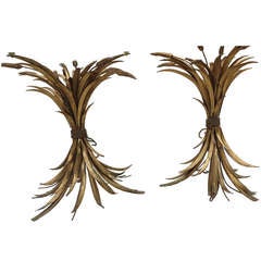 Pair of Gilded Wheat Coffee Tables