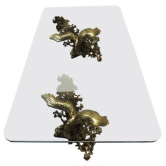 Gilt Bronze Eagles Coffee Table by Boeltz for Roméo Paris