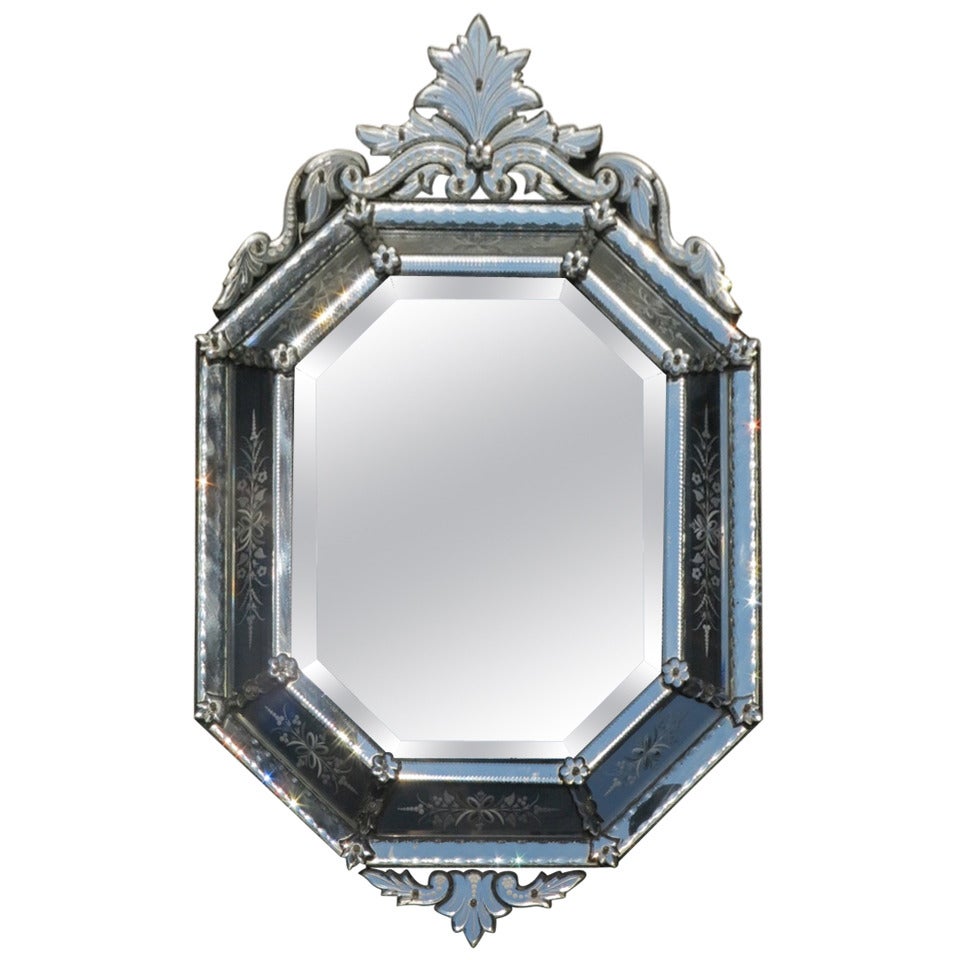 1880' Octagonal Venetian Style Mirror