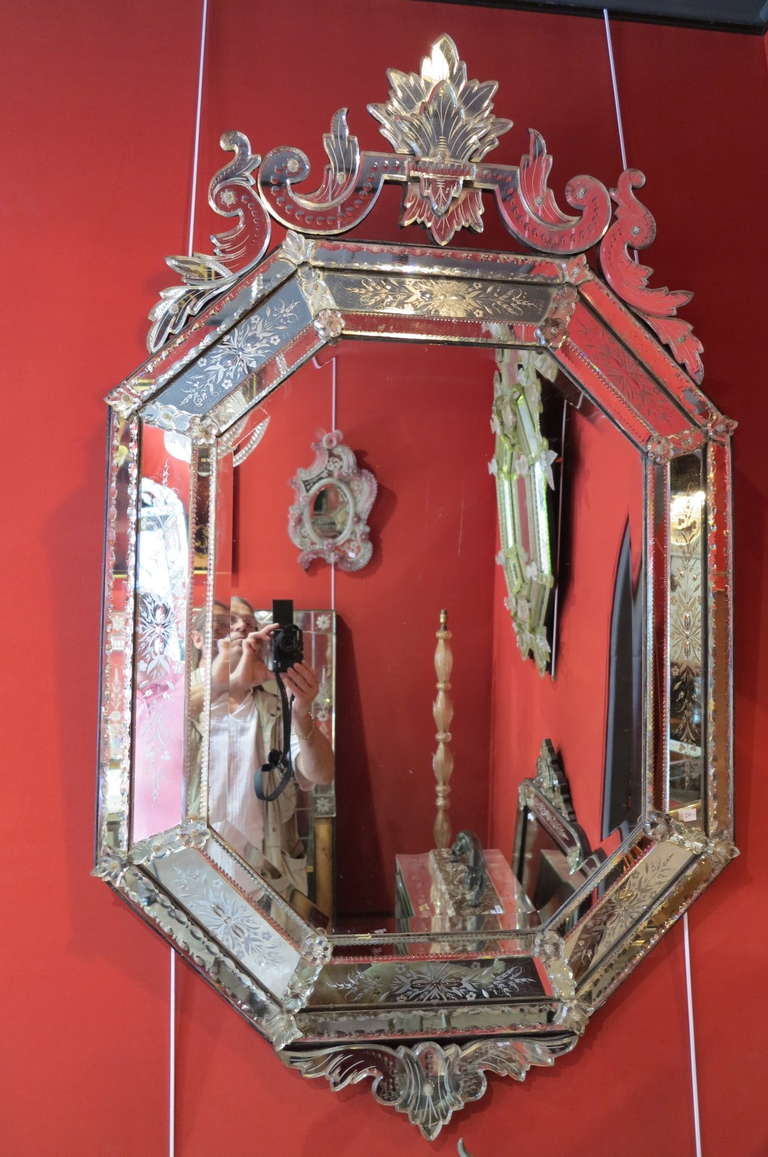 Venetian mirror XIX century authentic , everything is original 