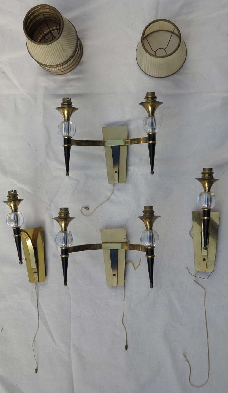 Bronze Sconces in the Manner of Jacques Adnet
