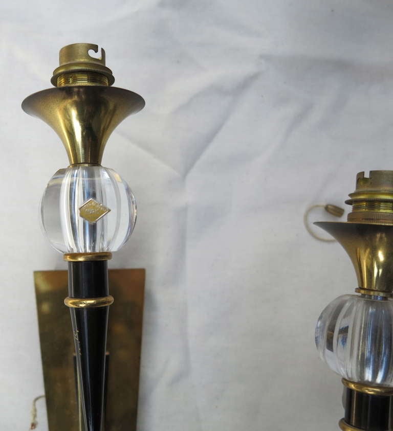 Sconces in the Manner of Jacques Adnet In Good Condition In Paris, FR