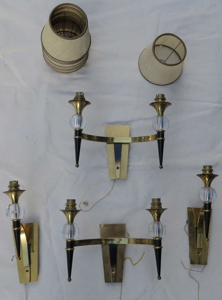 French Sconces in the Manner of Jacques Adnet