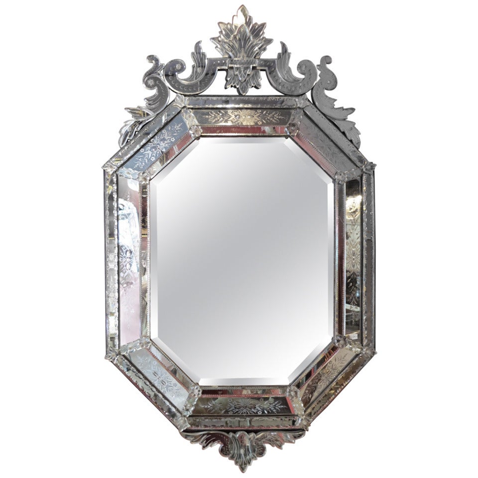 Vintage Glass Mirror at 1stDibs