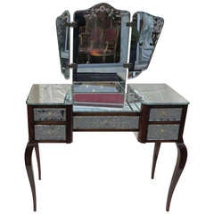 Vintage Dressing Table with Romantic Venetian Mirrors