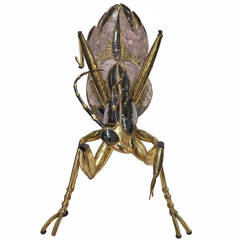 Table has the Bronze Praying Mantis with Mika Purple style Duval Brasseur