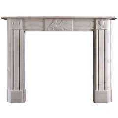 An English Regency Fireplace in White Statuary Marble