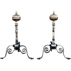 A Pair of 18th Century English Andirons 9