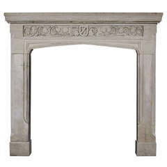 Vintage English Stone Mantel in the Gothic Style