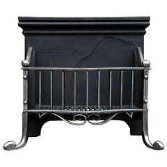 A 19th Century Polished Steel Fire Basket