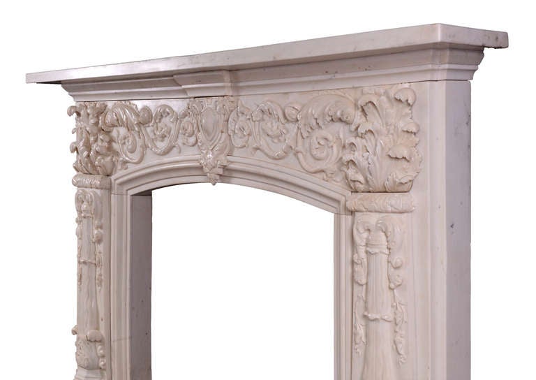 Regency Statuary White Marble Mantel Piece In Good Condition For Sale In London, GB