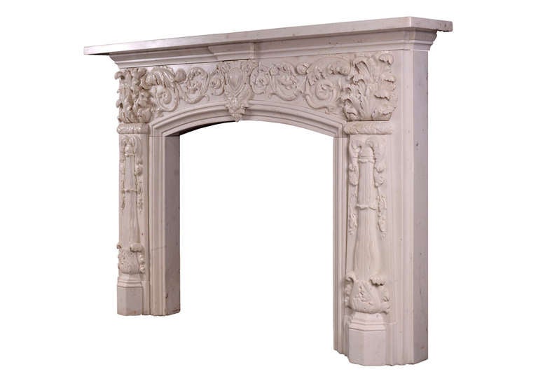 19th Century Regency Statuary White Marble Mantel Piece For Sale