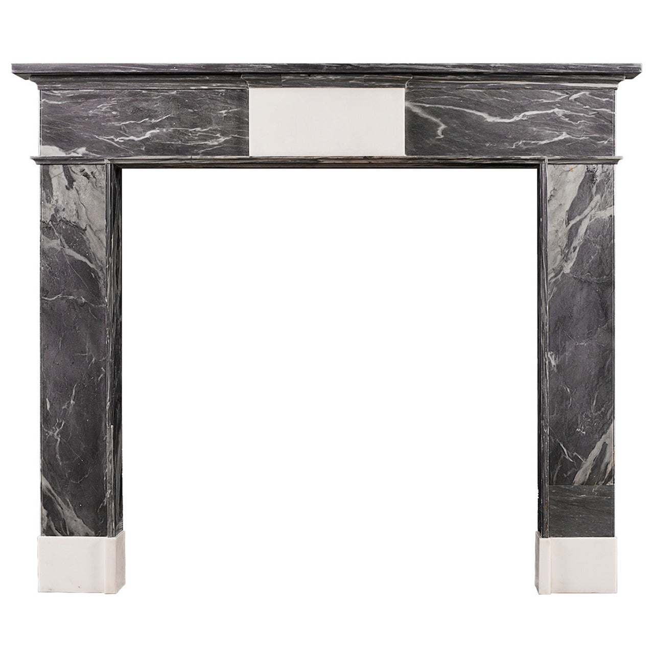 18th Century Irish Grey Bardiglio Marble Fireplace Mantel For Sale