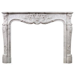 A Fine Quality Carved French Louis XV Carrara Fireplace Mantel 9