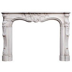 A 19th Century French Louis XV style marble Fireplace Mantle