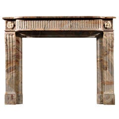 French Louis XVI Style Sarrancolin Marble Mantel 5