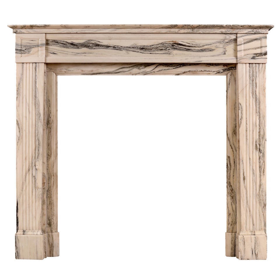 19th C. French Cipollino Marble Fireplace