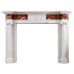 George III Style Antique Statuary Marble Fireplace Mantel 2