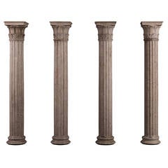 Collection of Four Neoclassical Columns in Istrian Stone 1