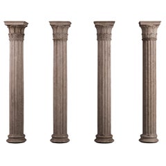 Collection of Four Neoclassical Columns in Istrian Stone
