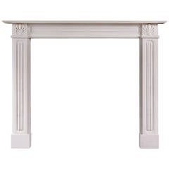 Regency Style White Marble Fireplace Mantel 9
